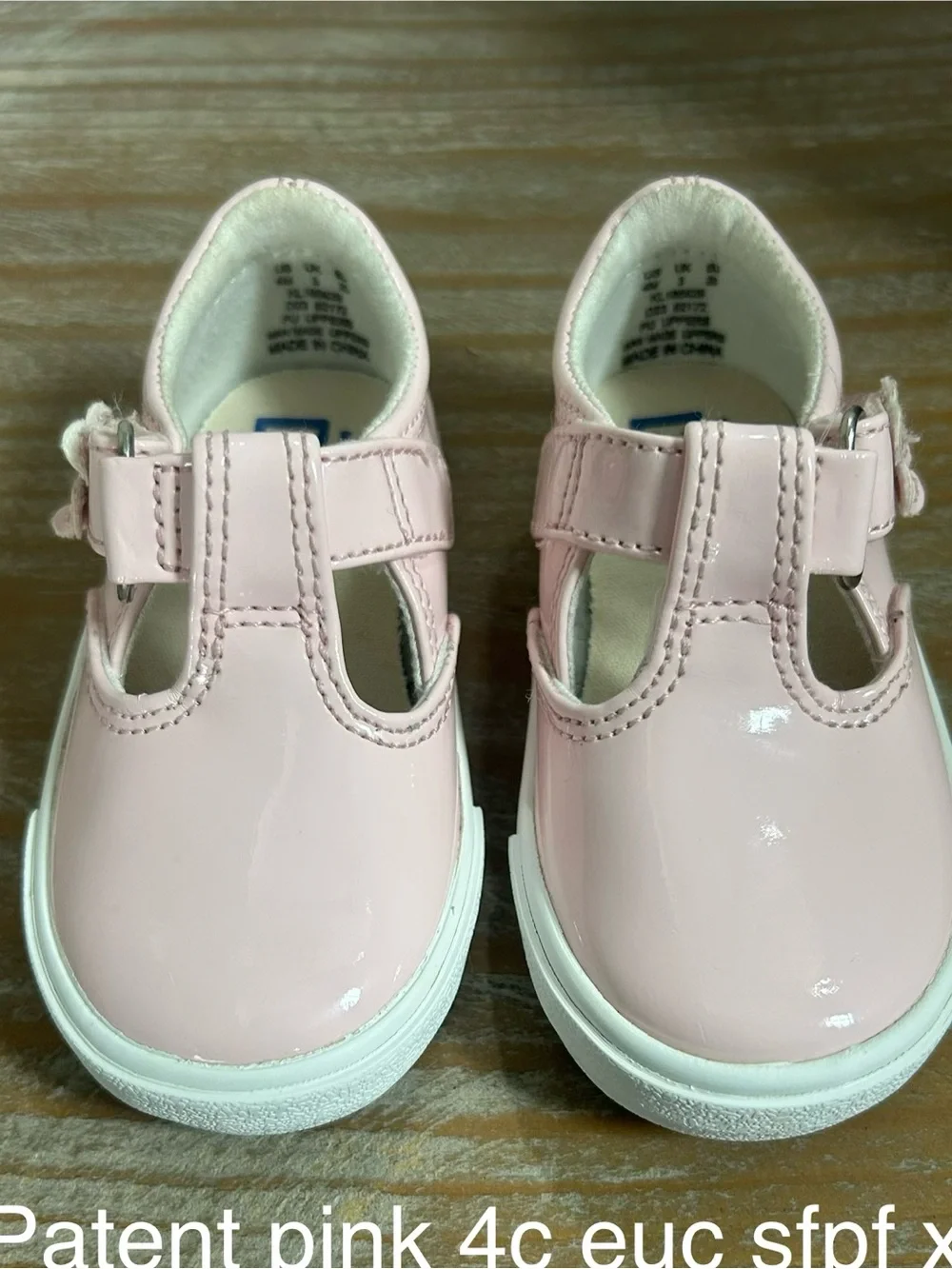 Keds Patent Pink T‑Strap Baby Walker Shoes